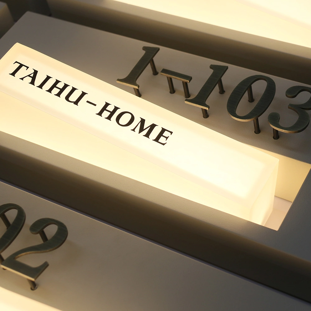 Architectural Backlit Door Plaques | Premium Floating Metal & Slanted LED Light Guide