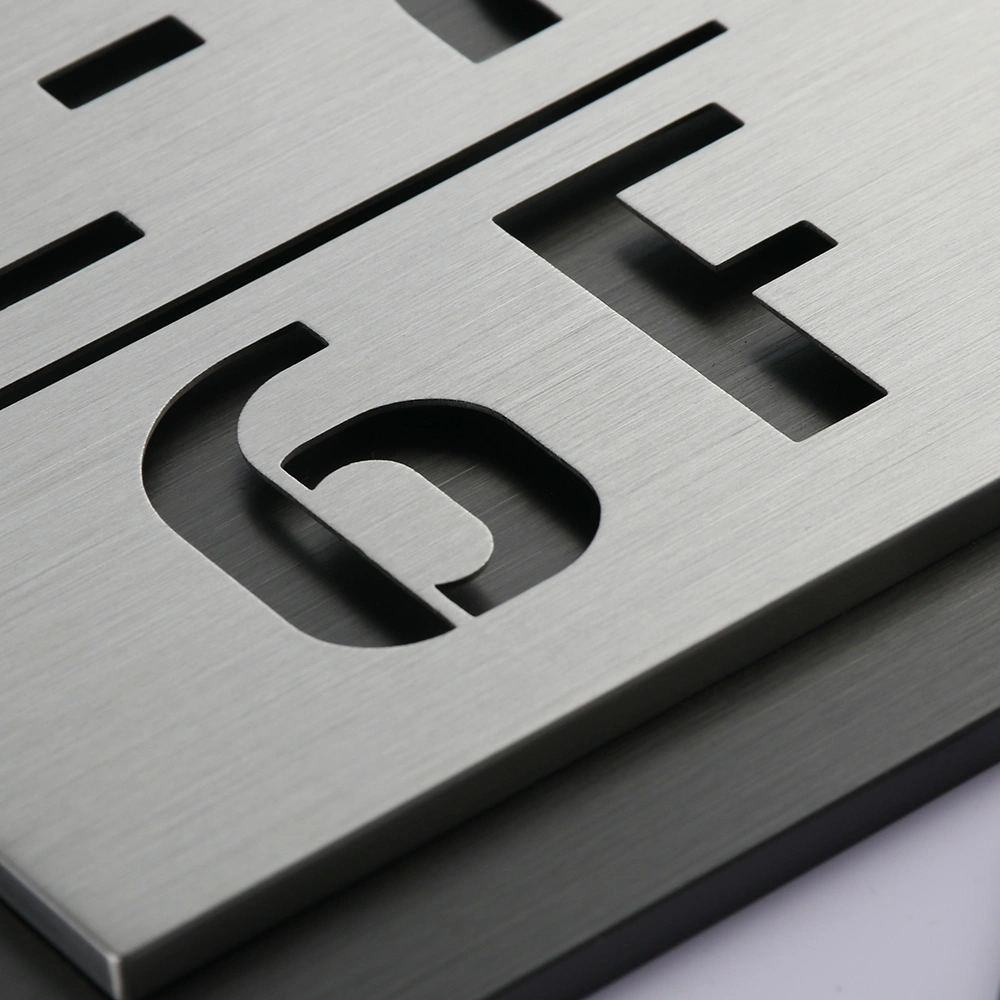 Dual-Layer Stainless Steel Door Plaques | Industrial Hollow-Out Room & Floor Plates