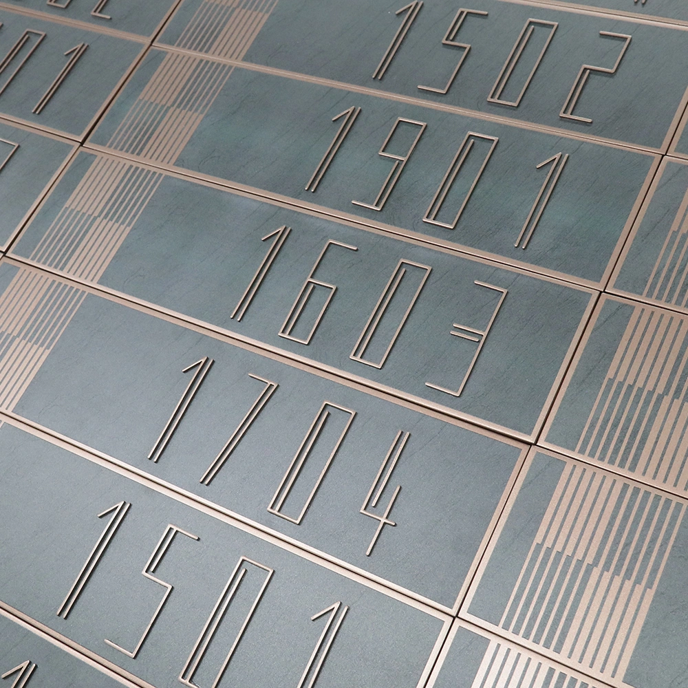 Artistic Multi-Texture Door Plaques | Minimalist Linear Metal Room Number Plates