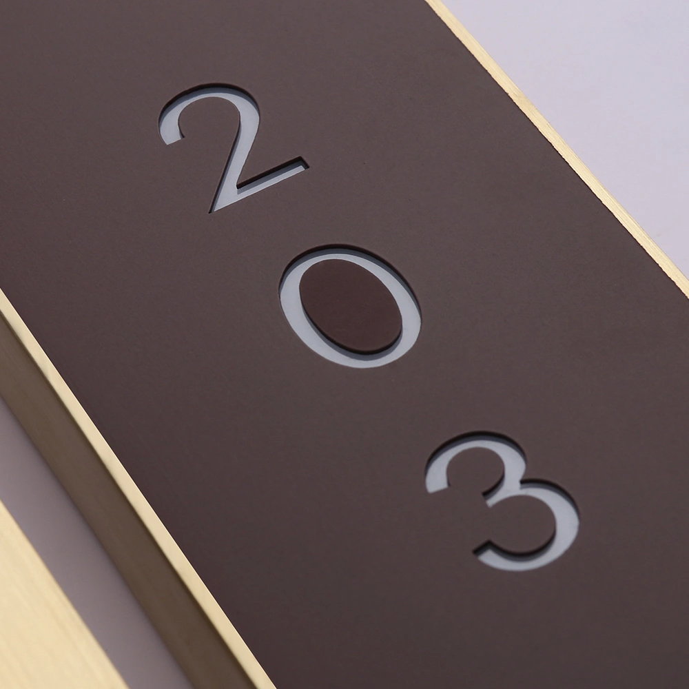 Custom Luxury Backlit Door Plaques | Modern Elliptical Metal Room Number Plates