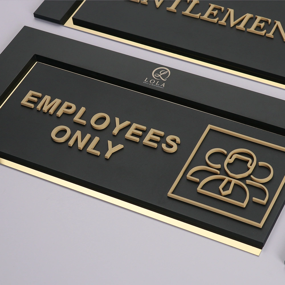 Dual-Material Restroom Signs | Plated Stainless Steel & Painted Acrylic Plates