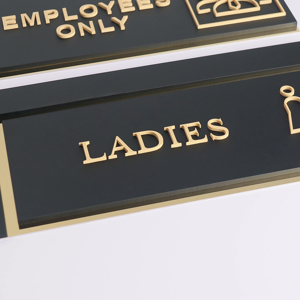 Dual-Material Restroom Signs | Plated Stainless Steel & Painted Acrylic Plates
