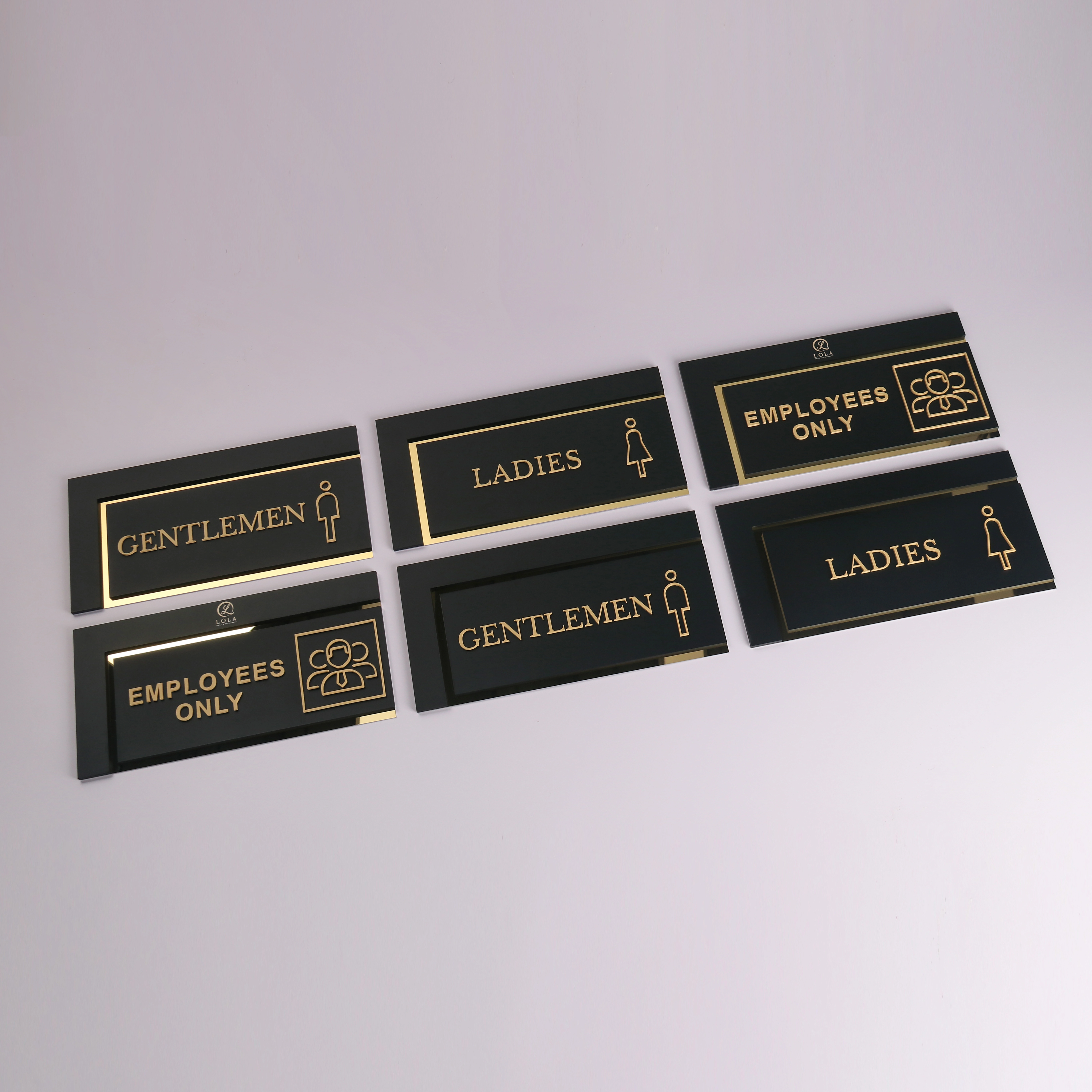Dual-Material Restroom Signs | Plated Stainless Steel & Painted Acrylic Plates