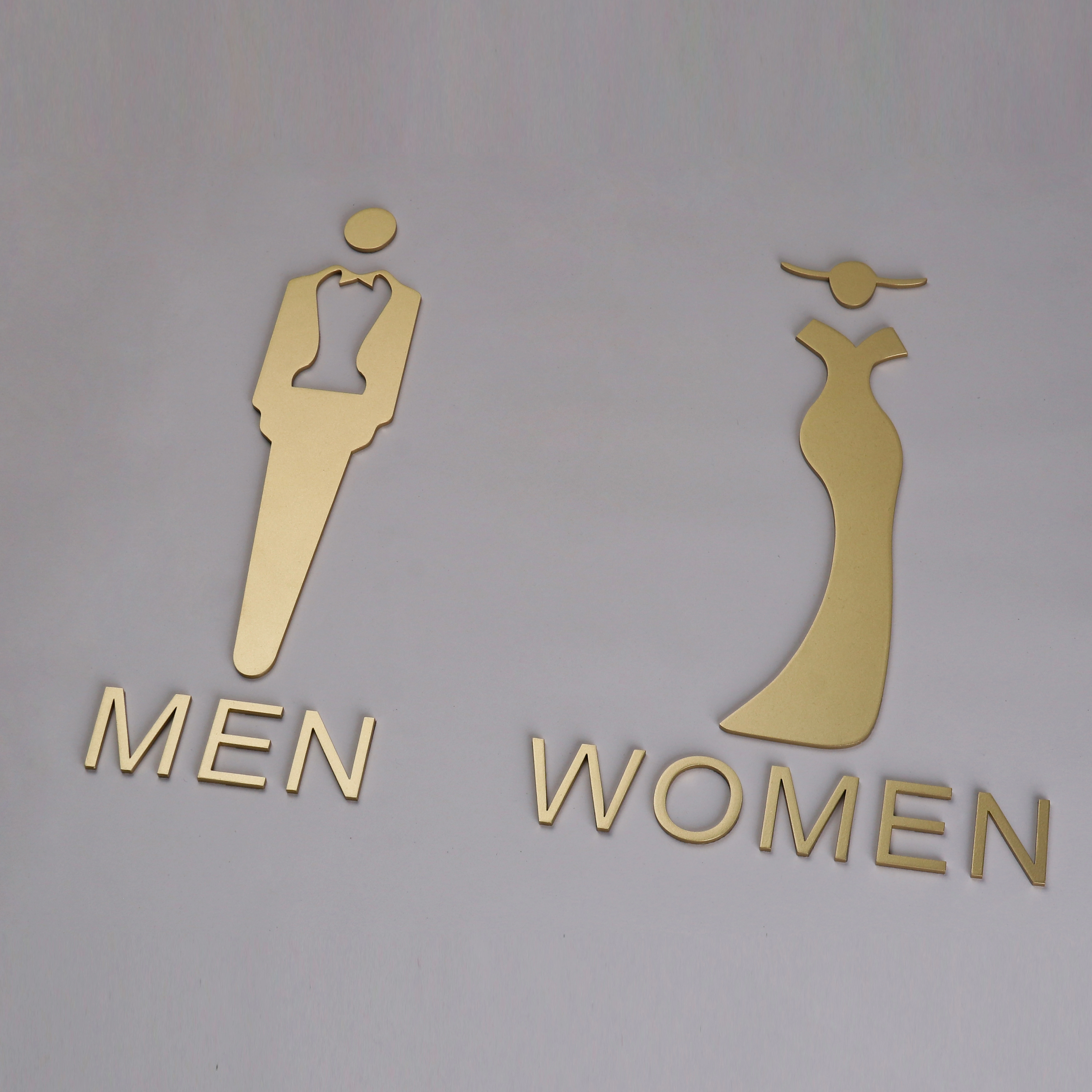 Solid Painted Restroom Signage | Precision-Cut Metal Gender Icons & Letters