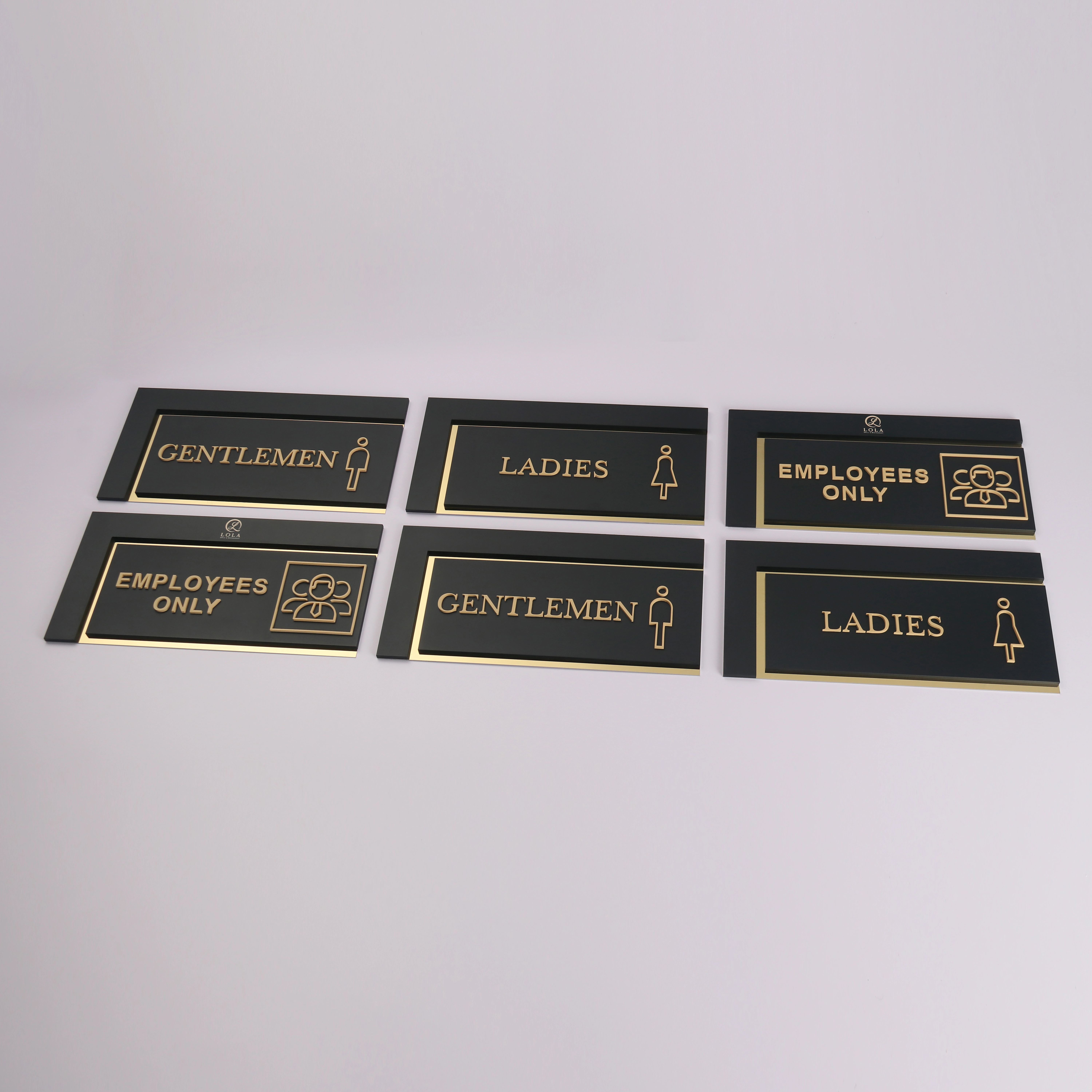 Dual-Material Restroom Signs | Plated Stainless Steel & Painted Acrylic Plates