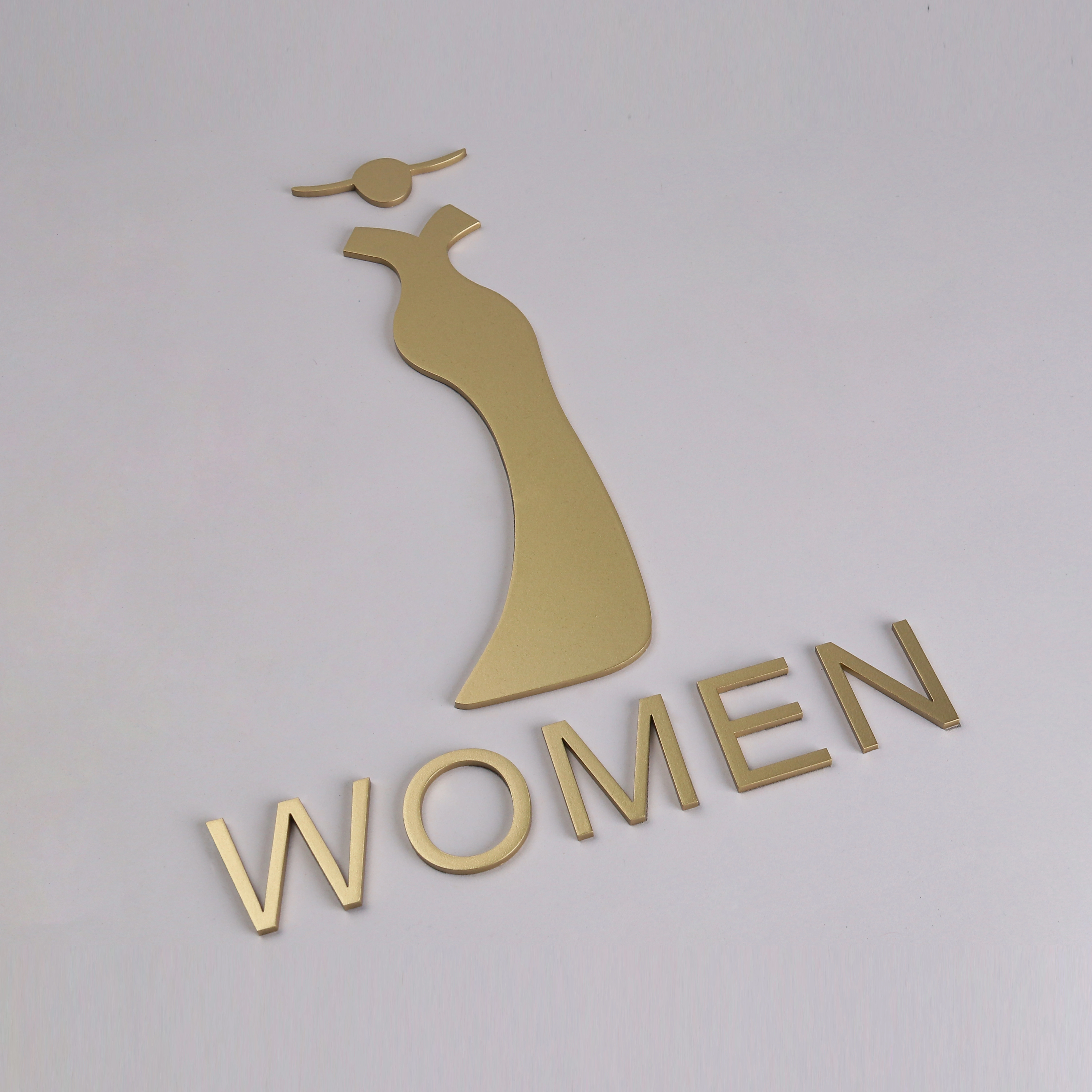 Solid Painted Restroom Signage | Precision-Cut Metal Gender Icons & Letters