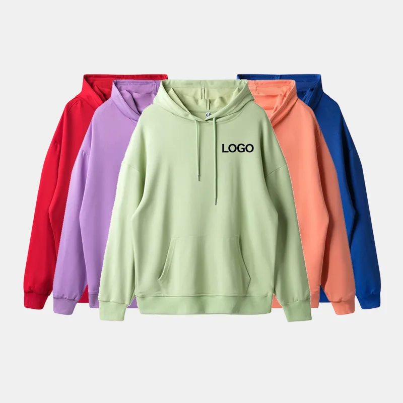 Fashion Brand Drop-Shoulder Loose Hooded Pullover Sweatshirt Pocket Custom Logo Advertising Shirt Class Uniform Letter Men's Custom Hoodie Printing