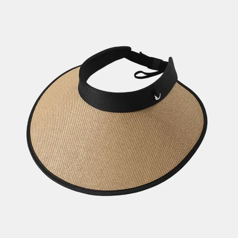 Custom Women's Summer UV Protection Linen Sun Visor Hat Wide Brim Outdoor Beach Image Bows Adjustable Casual Applicable