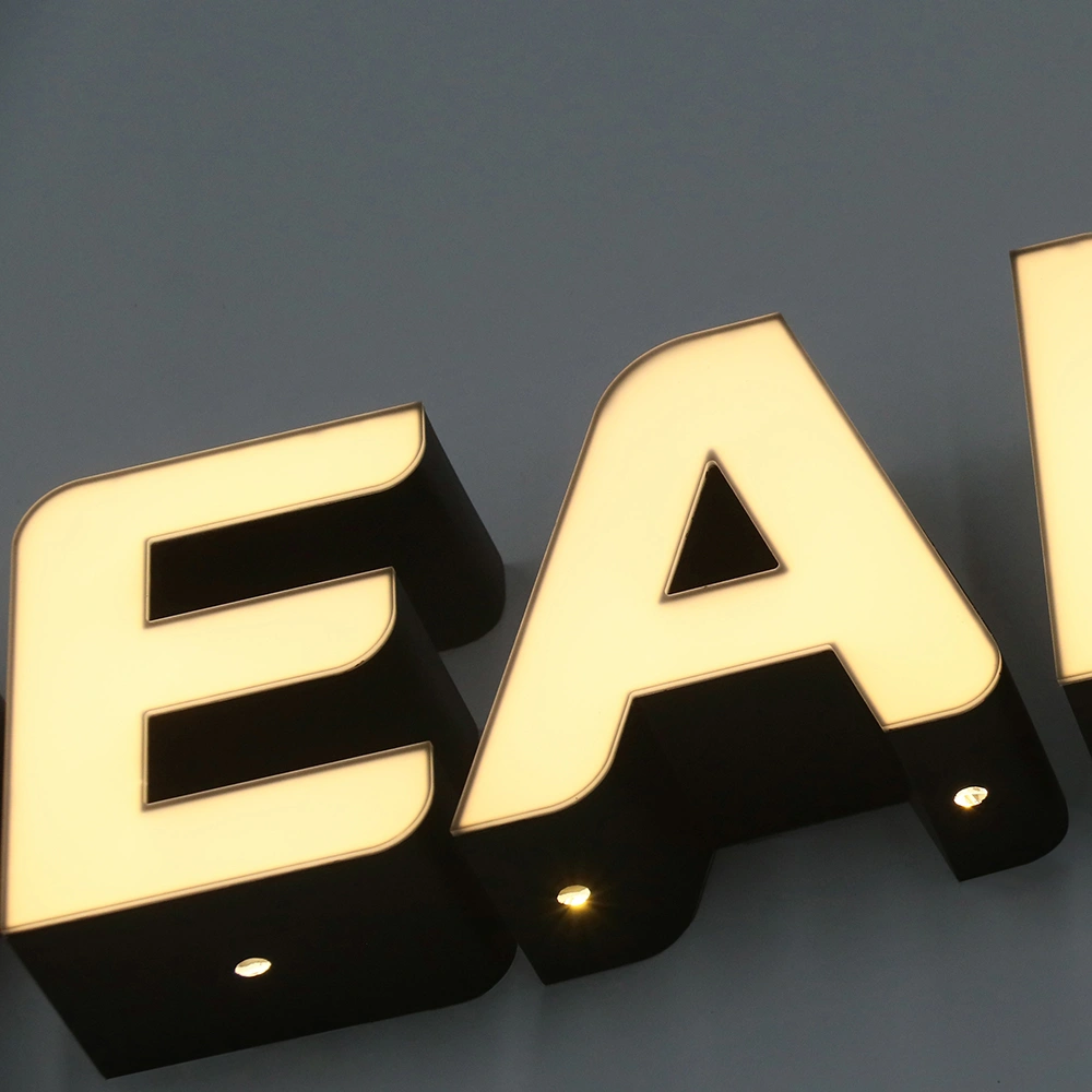 Frameless Black-to-White Front-Lit Signs | Premium Black-Day White-Night LED Signage