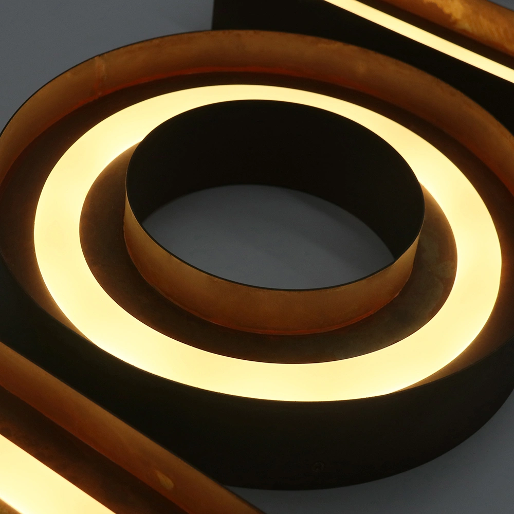 Vintage Industrial Rusted Signs | Inlaid Neon-Effect Acrylic Front-Lit Letters