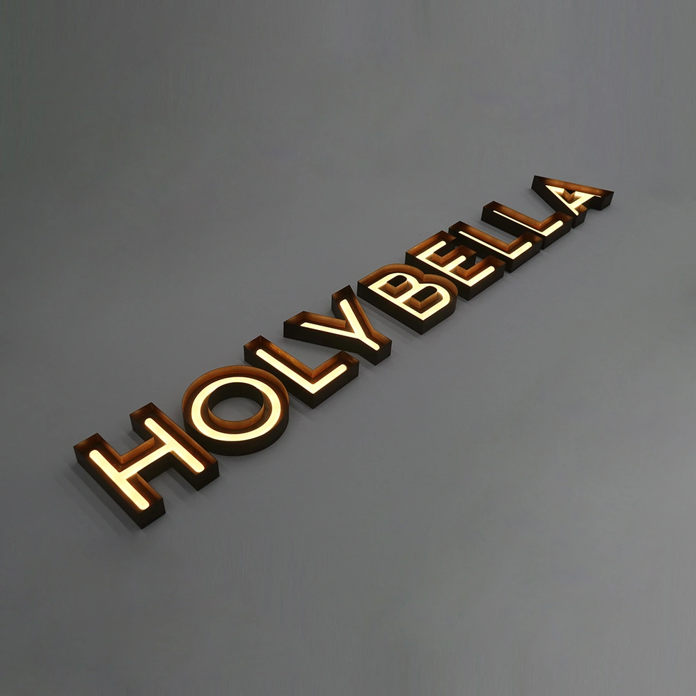 Vintage Industrial Rusted Signs | Inlaid Neon-Effect Acrylic Front-Lit Letters