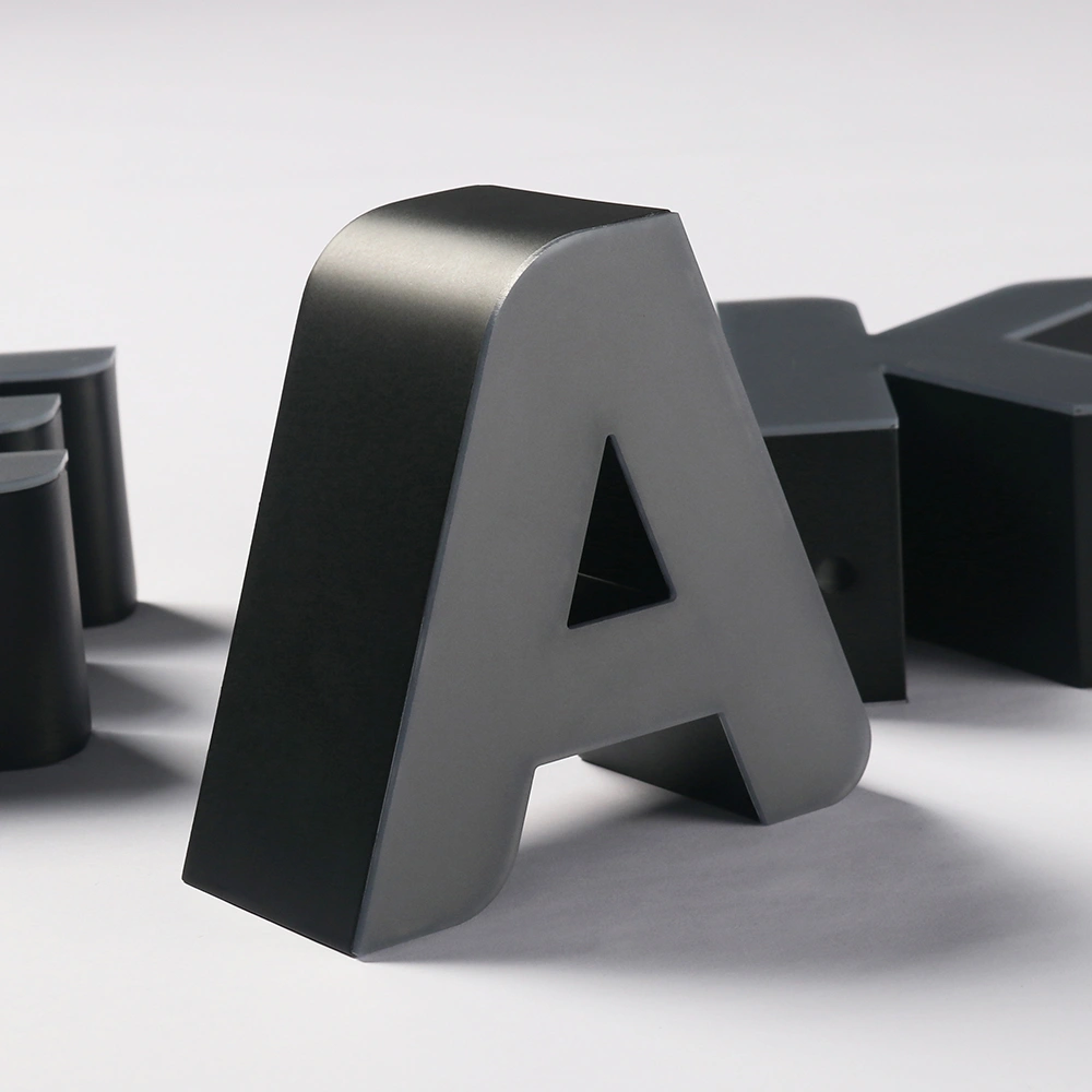 Frameless Black-to-White Front-Lit Signs | Premium Black-Day White-Night LED Signage