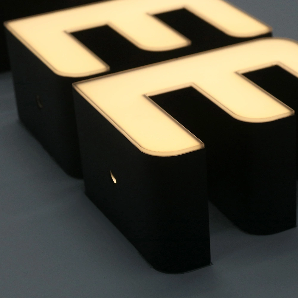 Frameless Black-to-White Front-Lit Signs | Premium Black-Day White-Night LED Signage