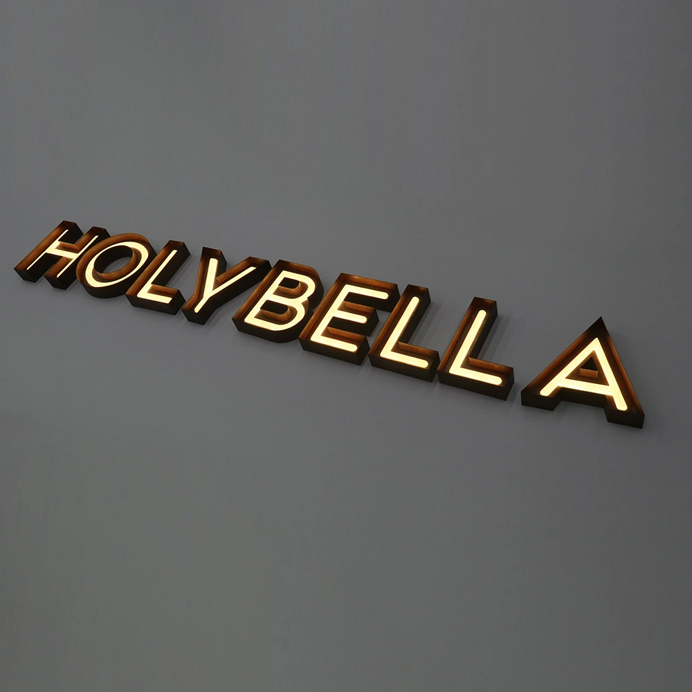 Vintage Industrial Rusted Signs | Inlaid Neon-Effect Acrylic Front-Lit Letters