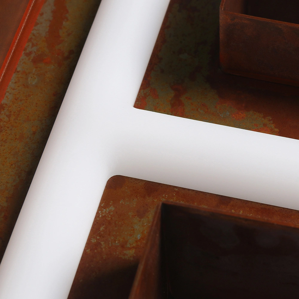 Vintage Industrial Rusted Signs | Inlaid Neon-Effect Acrylic Front-Lit Letters