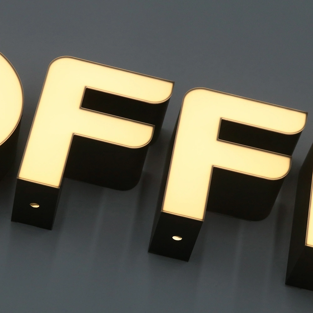 Frameless Black-to-White Front-Lit Signs | Premium Black-Day White-Night LED Signage