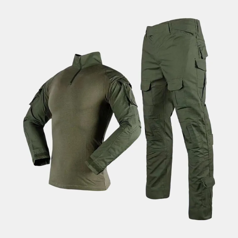 Custom Logo Breathable Cotton Suit Set Unisex Long Sleeve American Camouflage Outdoor Wear-Resistant Tactical Training Suit