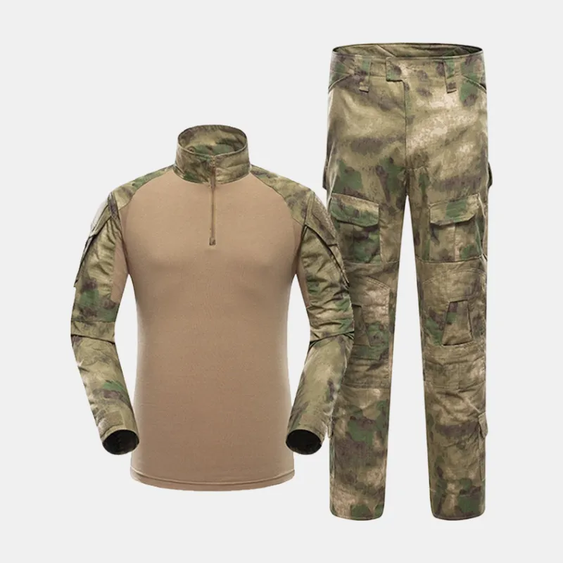 Custom Logo Breathable Cotton Suit Set Unisex Long Sleeve American Camouflage Outdoor Wear-Resistant Tactical Training Suit