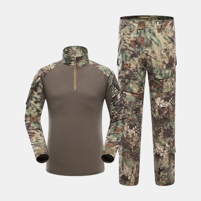Custom Logo Breathable Cotton Suit Set Unisex Long Sleeve American Camouflage Outdoor Wear-Resistant Tactical Training Suit