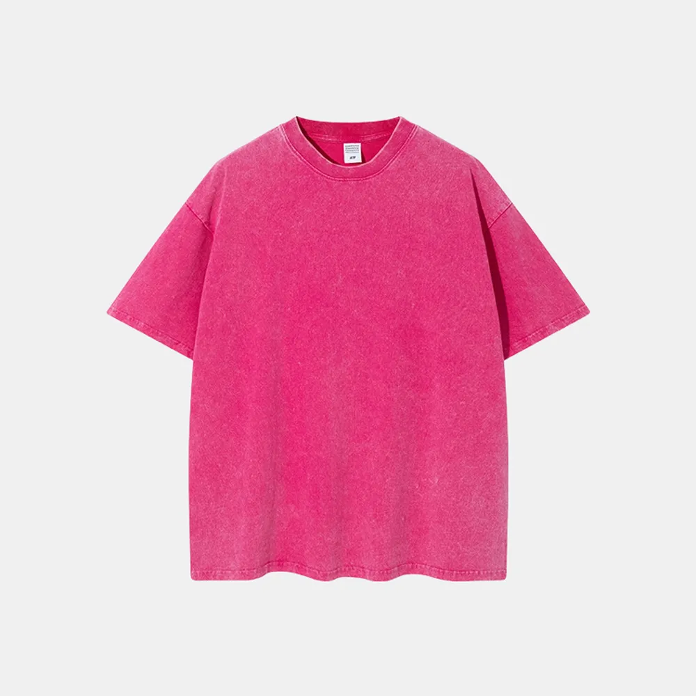 OEM Custom Logo No Brand Teenagers' Retro Hip Hop Short Sleeve T Shirts Summer 220g 100% Cotton Crew Neck Loose Fit Eco-Friendly Breathable