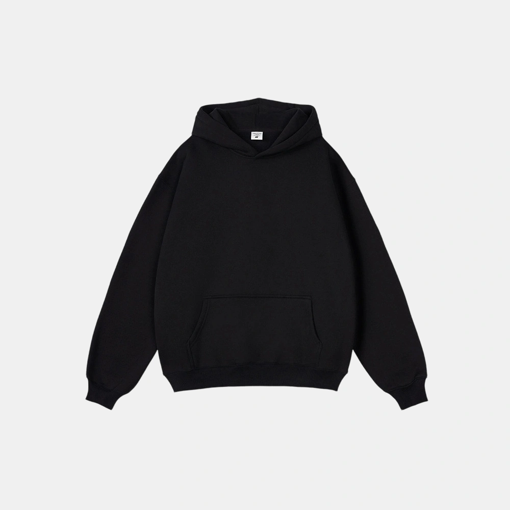 Winter New Men Women Loose-fitting Polyester Fleece-lined Drop-shoulder Pullover Custom Solid Sweatshirt hoodie with picture