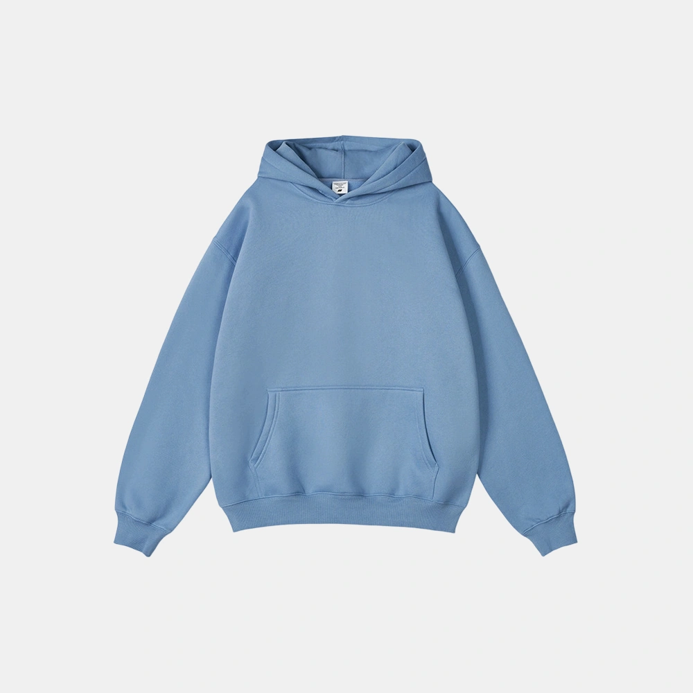 Winter New Men Women Loose-fitting Polyester Fleece-lined Drop-shoulder Pullover Custom Solid Sweatshirt hoodie with picture