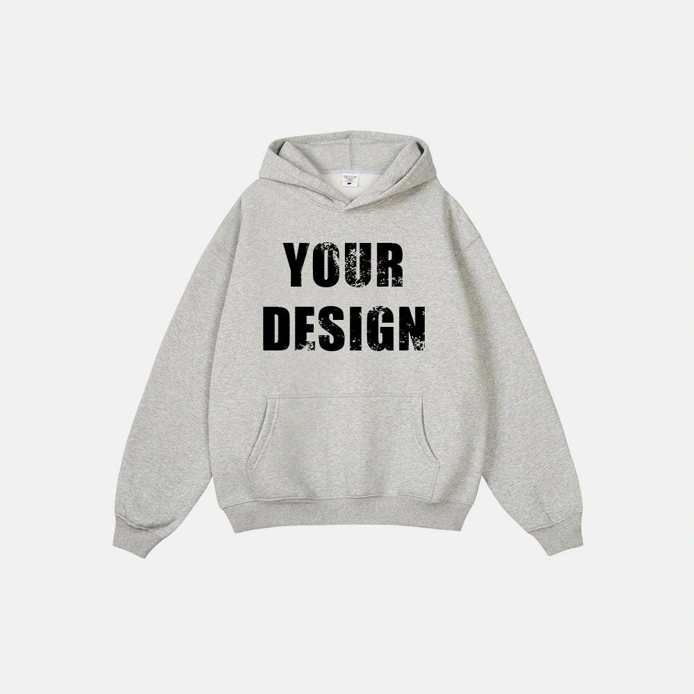 Winter New Men Women Loose-fitting Polyester Fleece-lined Drop-shoulder Pullover Custom Solid Sweatshirt hoodie with picture