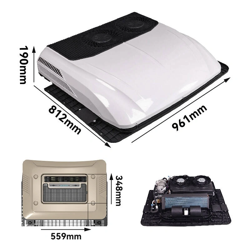 مكيف هواء للشاحنات مثبت على السقف بتغذية تيار مستمر 12 فولت/24 فولت لتحقيق راحة عالية الأداء