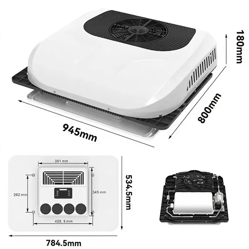مكيف هواء شاحنة مزدوج الدوران Bowente 2700W عالي الكفاءة 24V