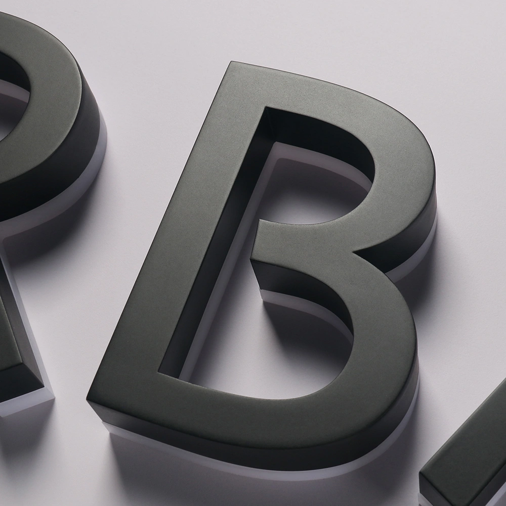 Backlit Acrylic Letters with Baking Paint Finish
