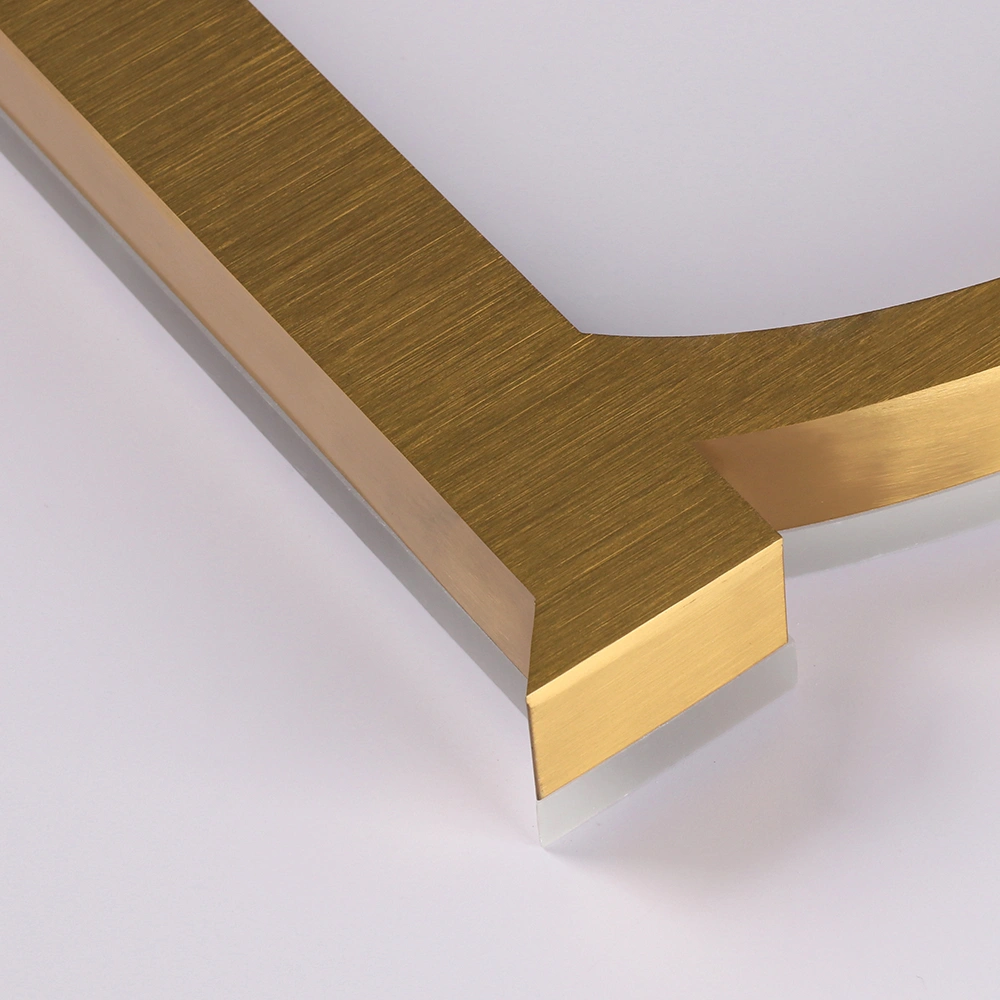 Elite Brushed Gold Titanium Halo-Lit Signs | Custom Architectural LED Signage