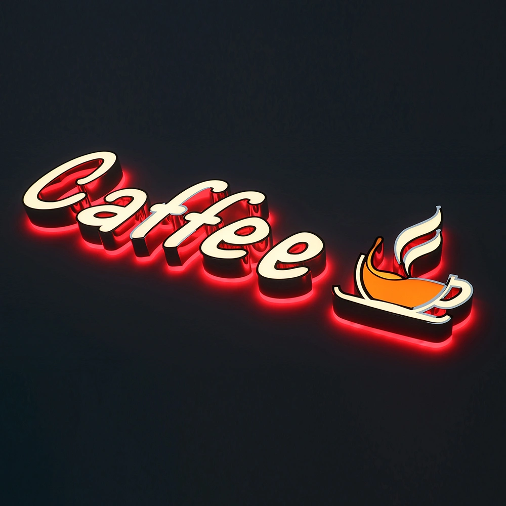 Elite Dual-Lit Channel Letters | Mirrored Stainless Steel Front & Back-Lit LED Signs