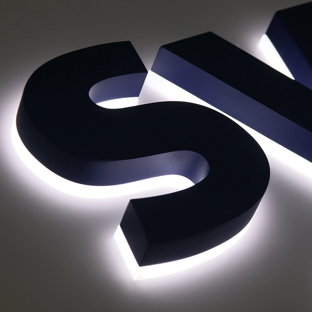 Premium Halo-Lit Metal Signs | Painted Opaque Face with Soft LED Backlight