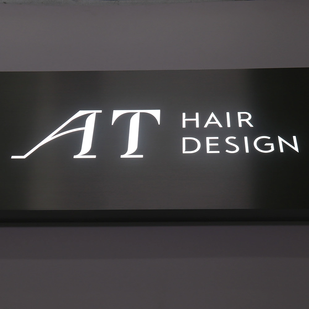Modern Brushed Silver Hollow-Out Lightbox | Precision-Cut Metal Stencil LED Sign