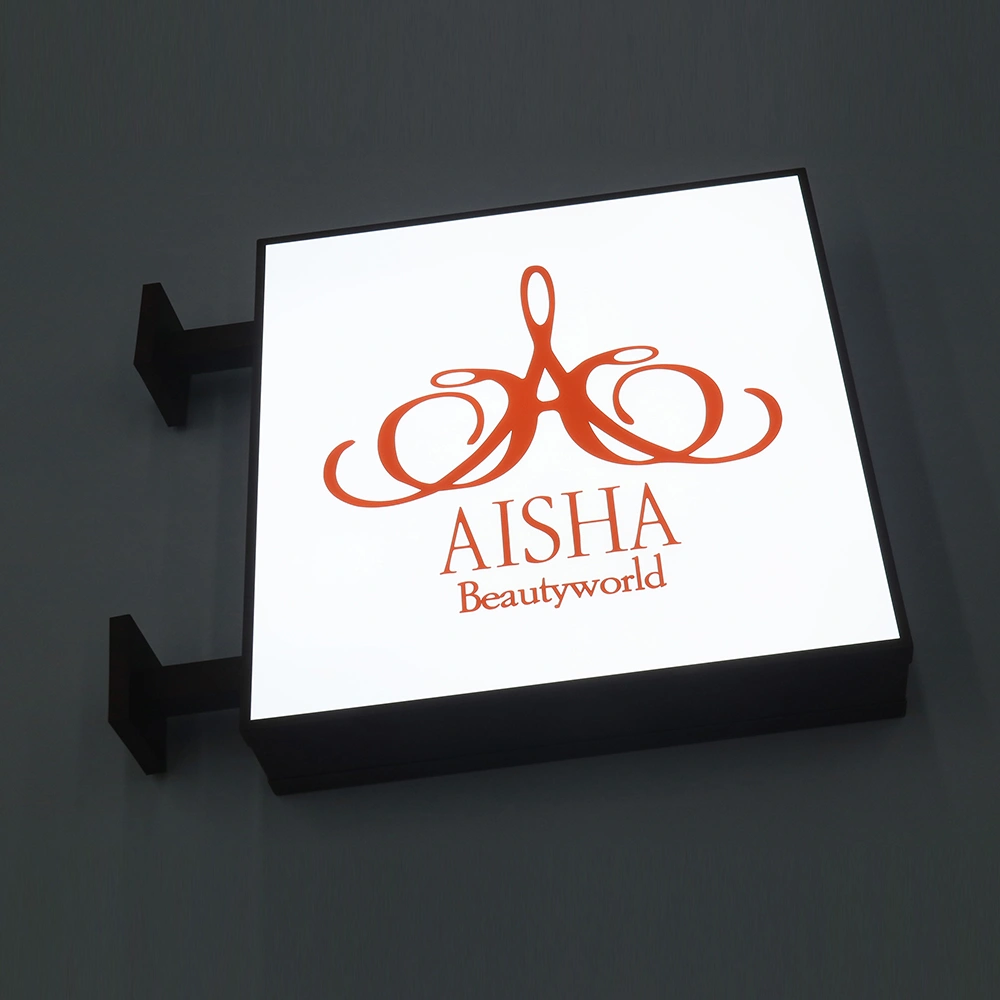 Double-Sided Illuminated Blade Sign | UV Printed Acrylic, Stainless Steel Frame