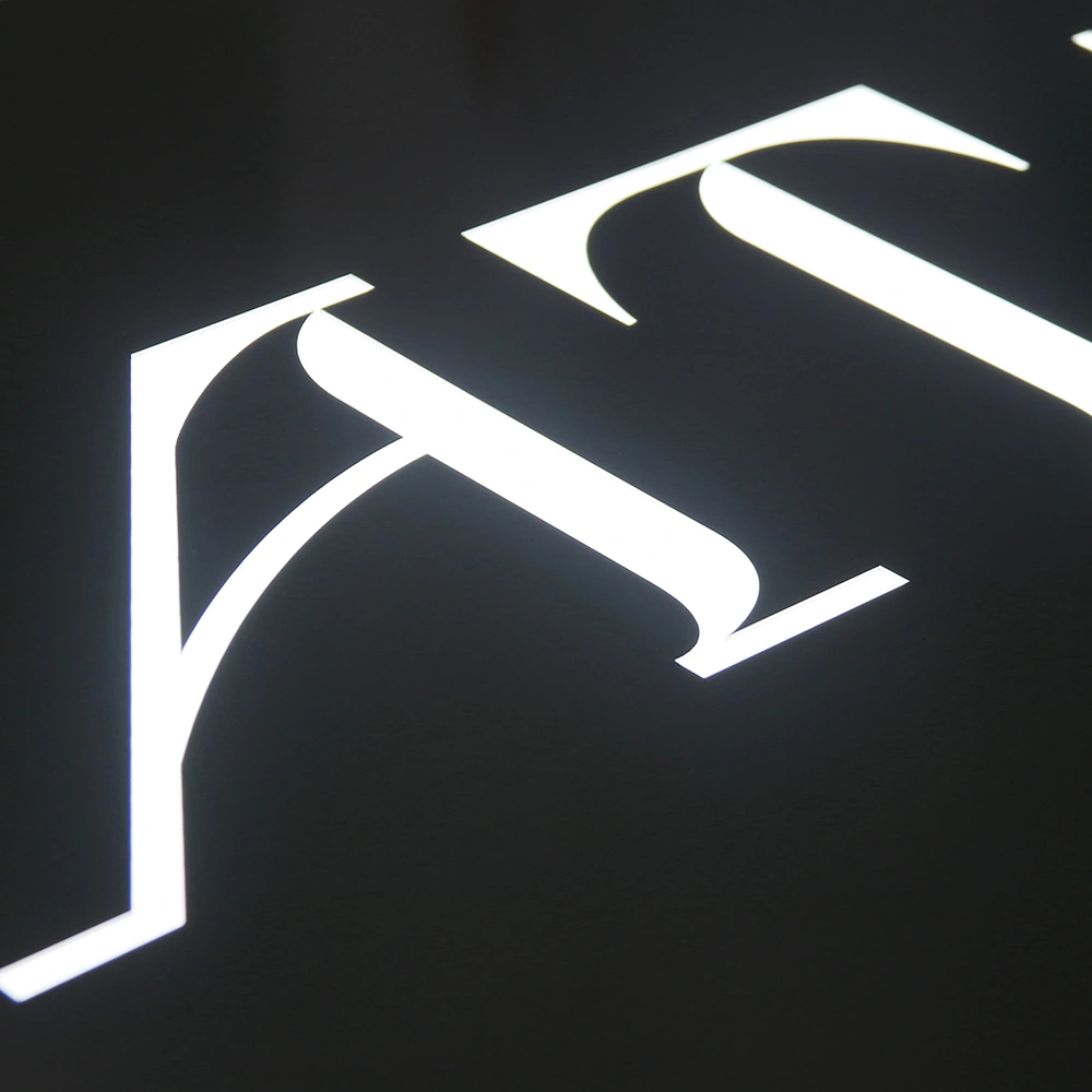 Modern Brushed Silver Hollow-Out Lightbox | Precision-Cut Metal Stencil LED Sign