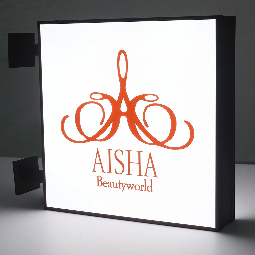 Double-Sided Illuminated Blade Sign | UV Printed Acrylic, Stainless Steel Frame