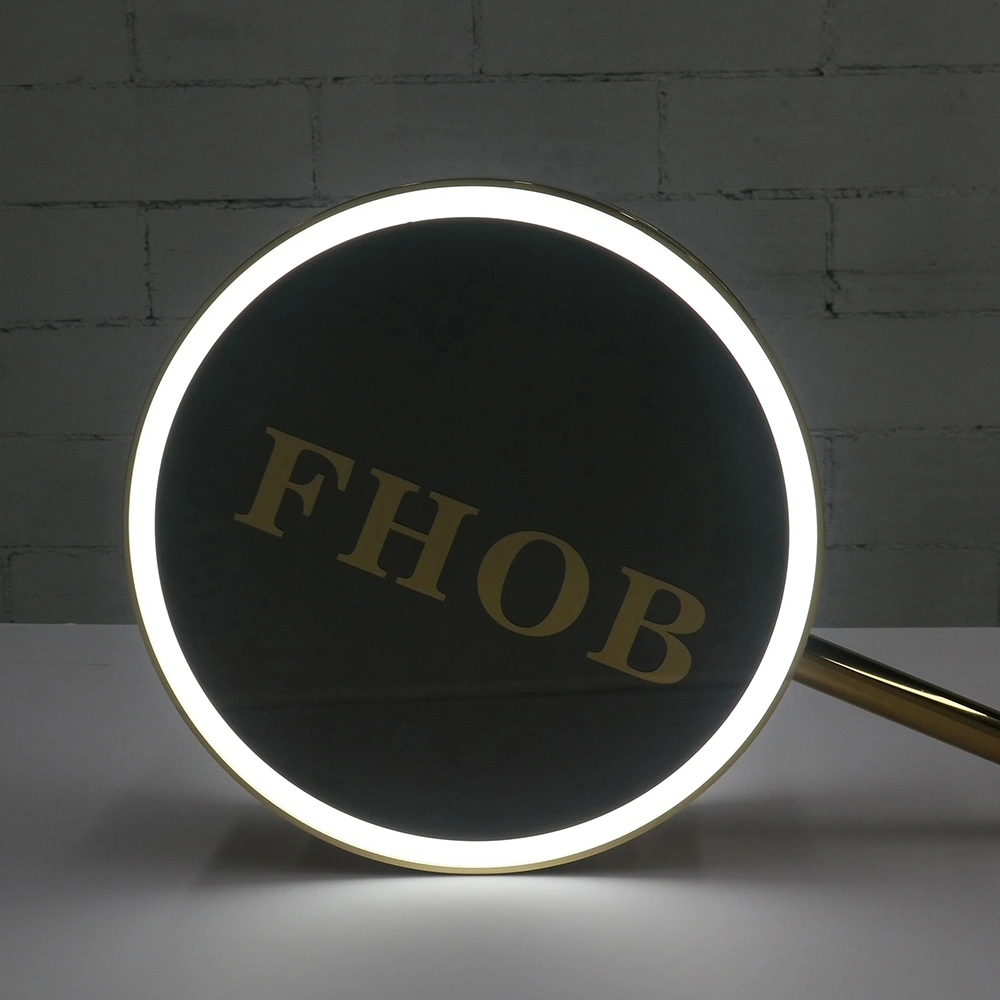 Luxury Mirror Gold Titanium Lightbox | Double-Sided Polished Projecting Blade Sign