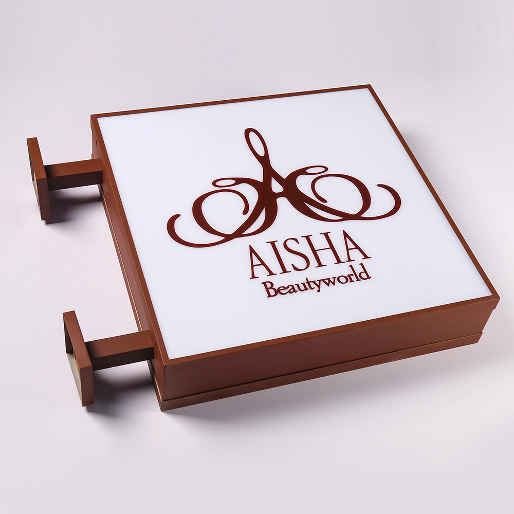 Double-Sided Illuminated Blade Sign | UV Printed Acrylic, Stainless Steel Frame