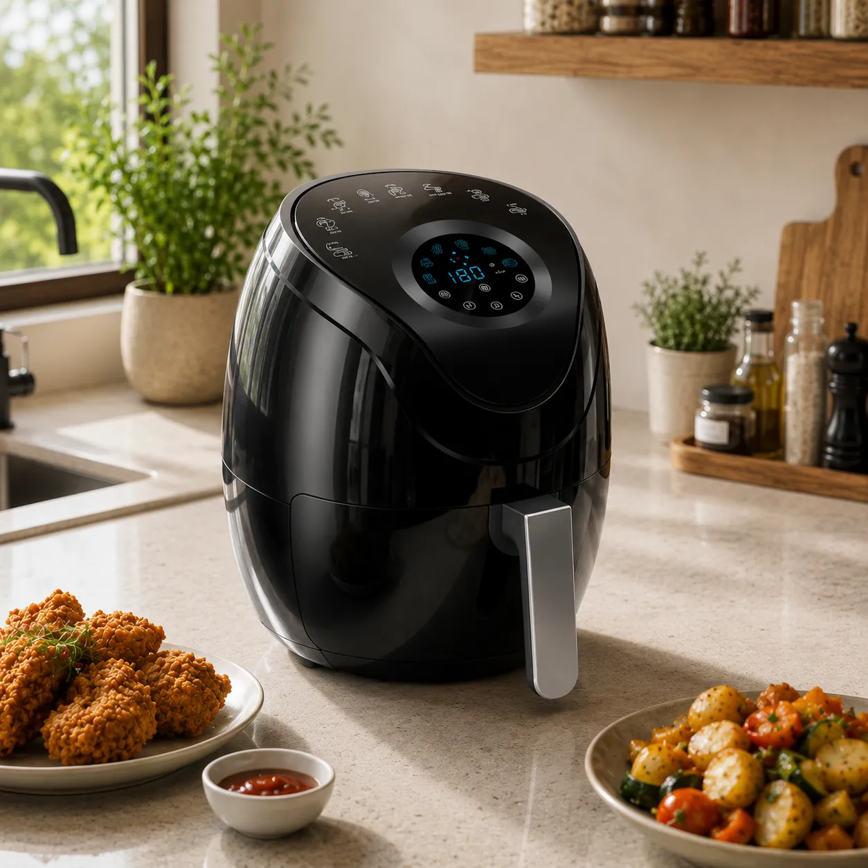 5L Digital Touch Screen Air Fryer AF-5508A with Circular Interface