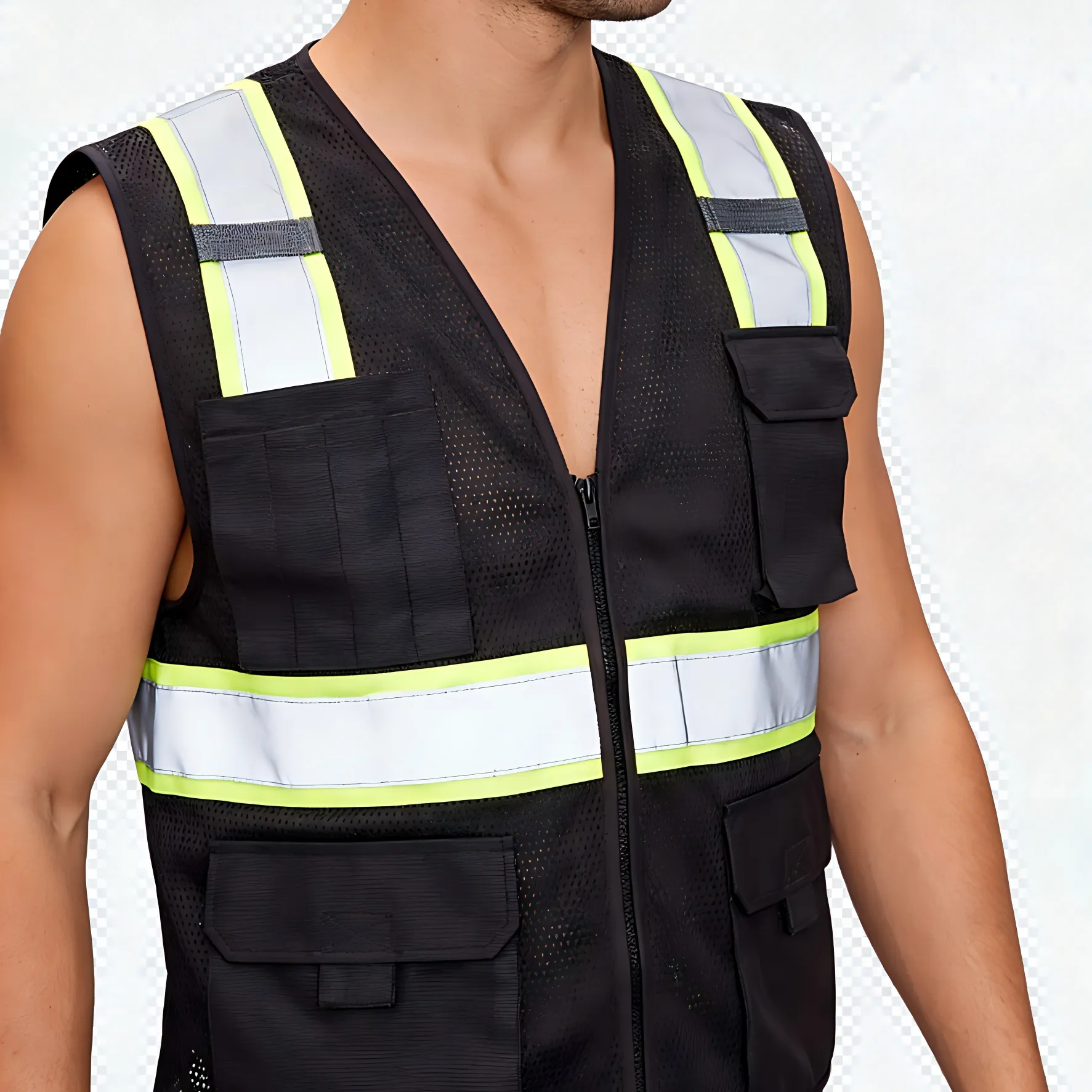High-Visibility Mesh Reflective Safety Vest