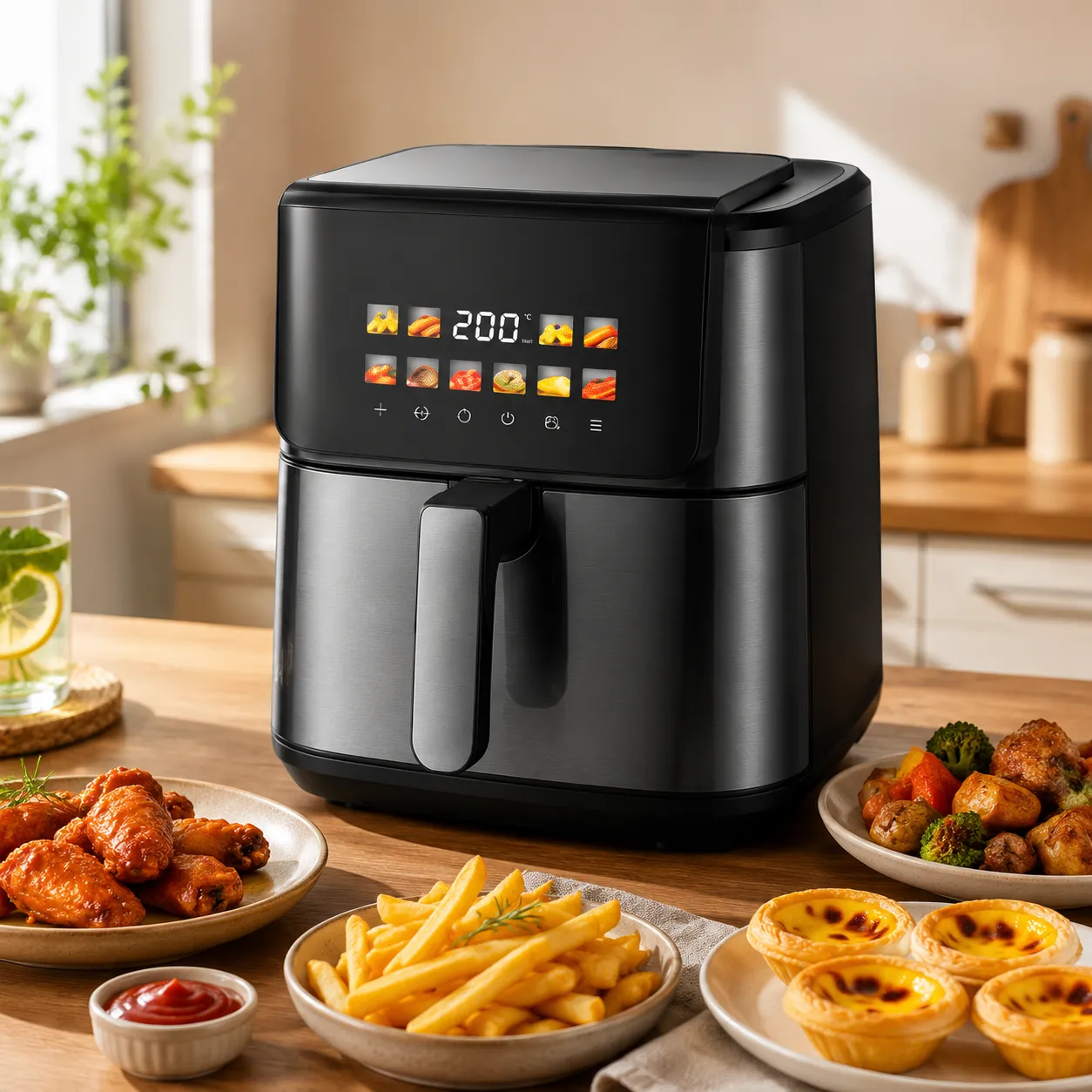 8L Smart Digital Air Fryer AF-7806A-S with High-Efficiency Dual-Stage Heating