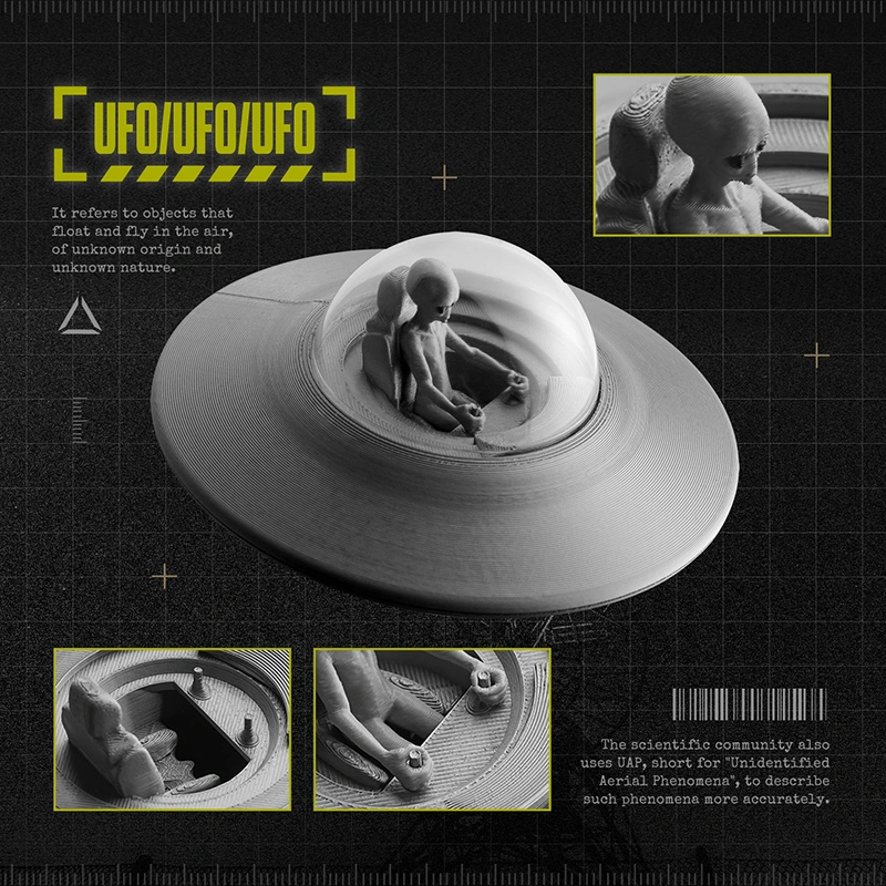 Wholesale Custom Alien with UFO Figures | 3D Printing Service China