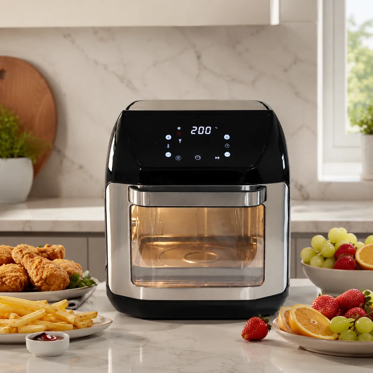 12L Digital Touch Screen Air Fryer AF-008A Oven with Large Visual Window