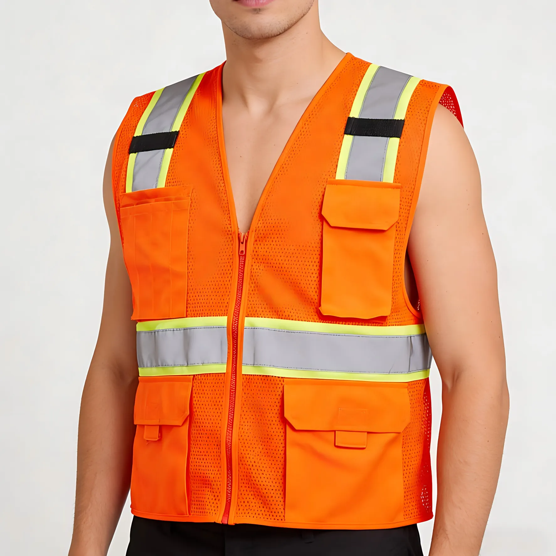 High-Visibility Mesh Reflective Safety Vest