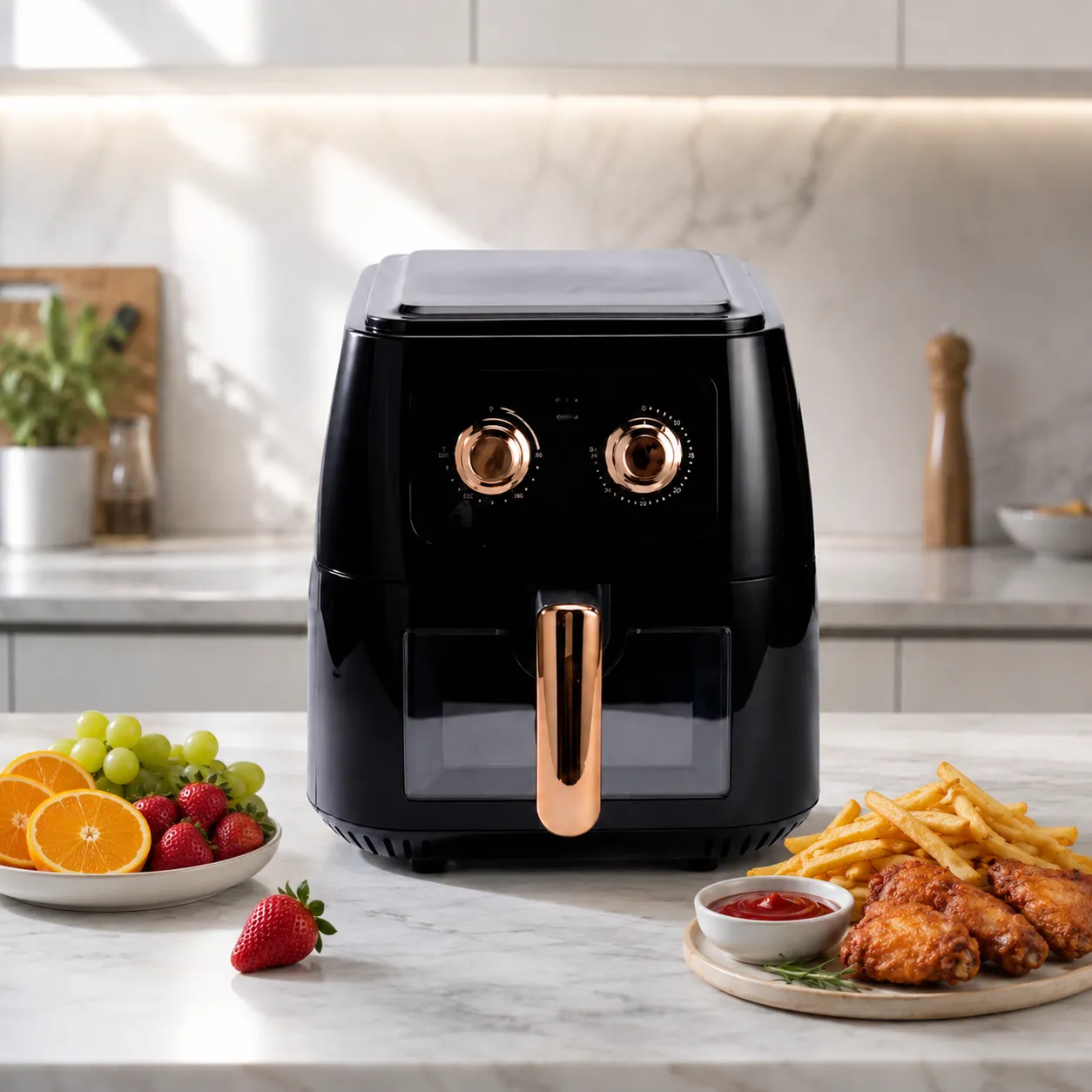 8L Mechanical Dual-Knob Air Fryer AF-005C with Visual Window