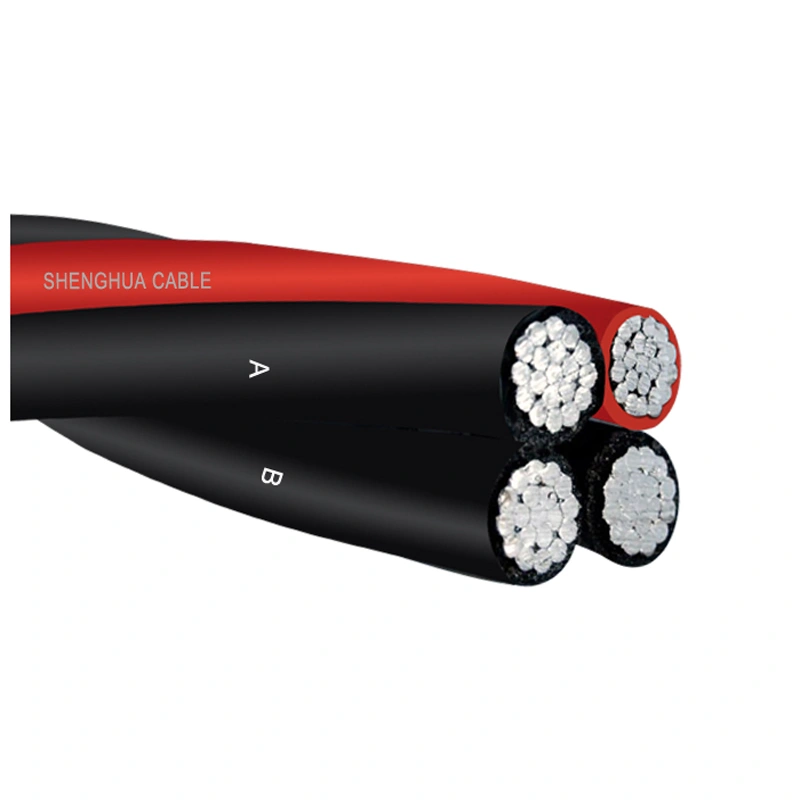 XLPE / PVC Insulated Aerial Bundled Cable Triplex Service Drop Cable