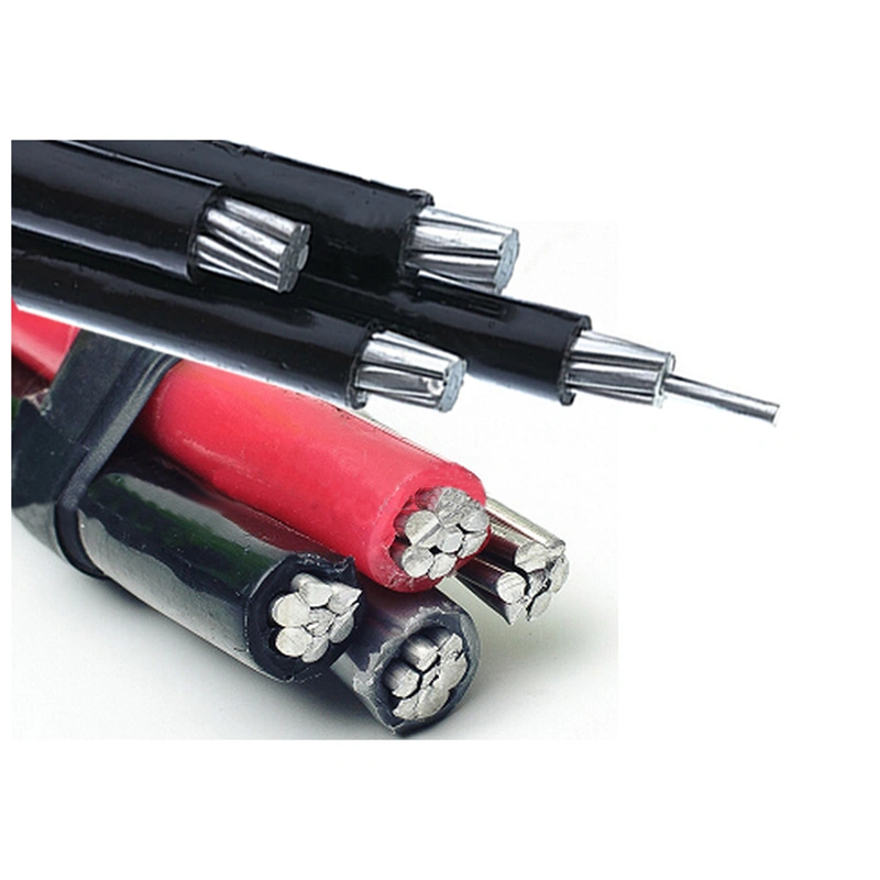 XLPE / PVC Insulated Aerial Bundled Cable Triplex Service Drop Cable