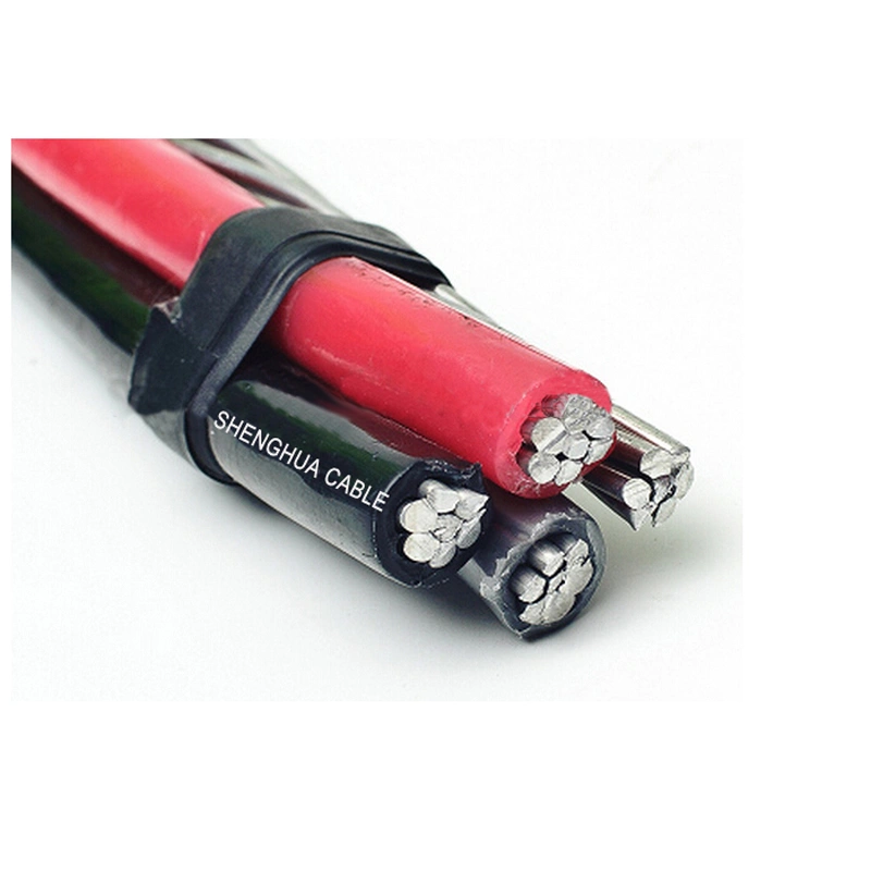 XLPE / PVC Insulated Aerial Bundled Cable Triplex Service Drop Cable