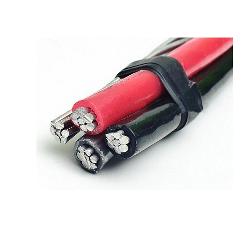 XLPE / PVC Insulated Aerial Bundled Cable Triplex Service Drop Cable